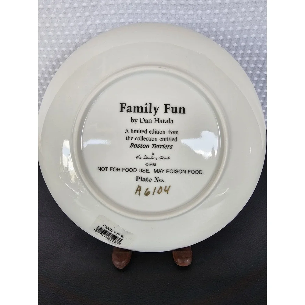 Danbury Plate Boston Terrier Collection Family Fun by Dan Hatala 8 1/4